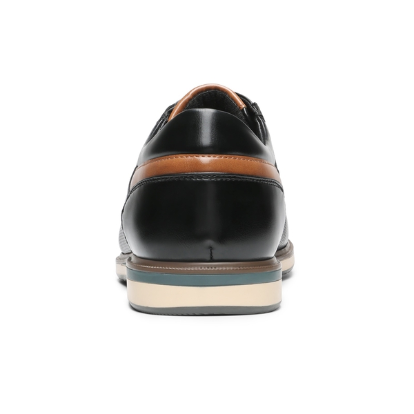 Men's Plain-Toe Business Casual Sneakers - BLACK - 4